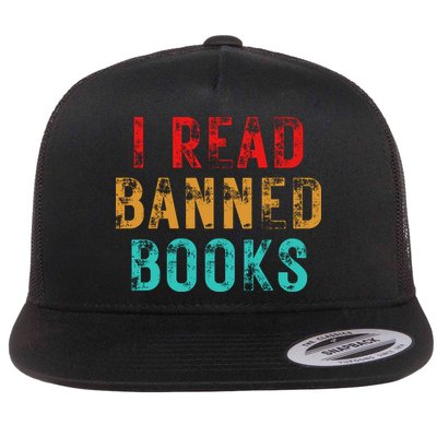 I Read Banned Books Im With The Banned Vintage Retro Flatbill Hat