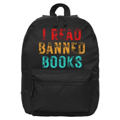 I Read Banned Books Im With The Banned Vintage Retro 16 in Basic Backpack