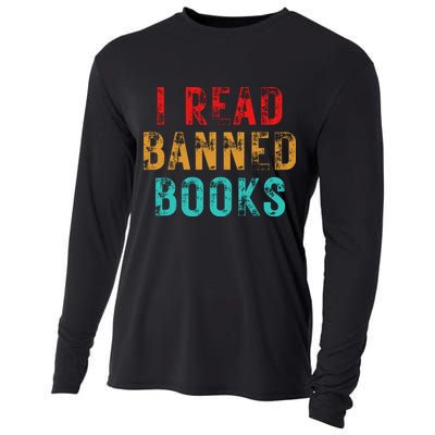 I Read Banned Books Im With The Banned Vintage Retro Cooling Performance Long Sleeve Crew