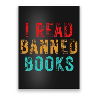 I Read Banned Books Im With The Banned Vintage Retro Poster