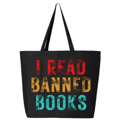 I Read Banned Books Im With The Banned Vintage Retro 25L Jumbo Tote