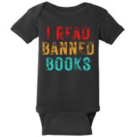 I Read Banned Books Im With The Banned Vintage Retro Baby Bodysuit