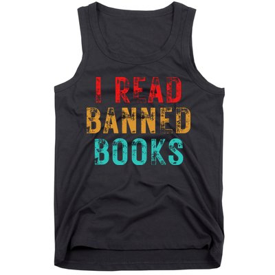 I Read Banned Books Im With The Banned Vintage Retro Tank Top