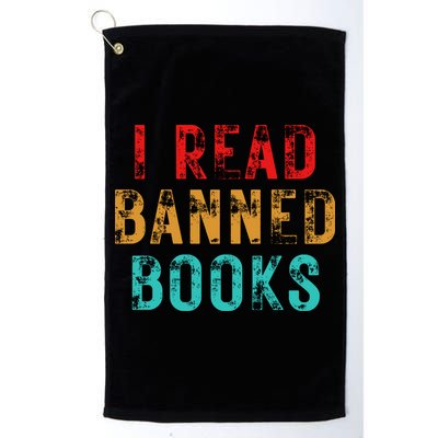 I Read Banned Books Im With The Banned Vintage Retro Golf Towel