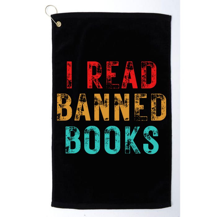I Read Banned Books Im With The Banned Vintage Retro Golf Towel