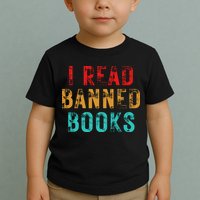 I Read Banned Books Im With The Banned Vintage Retro Toddler T-Shirt