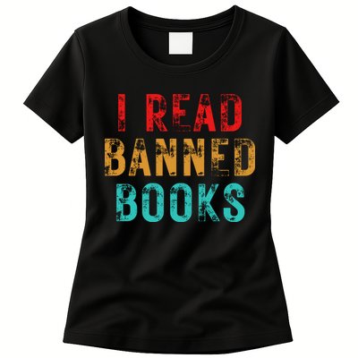 I Read Banned Books Im With The Banned Vintage Retro Womens T-Shirt