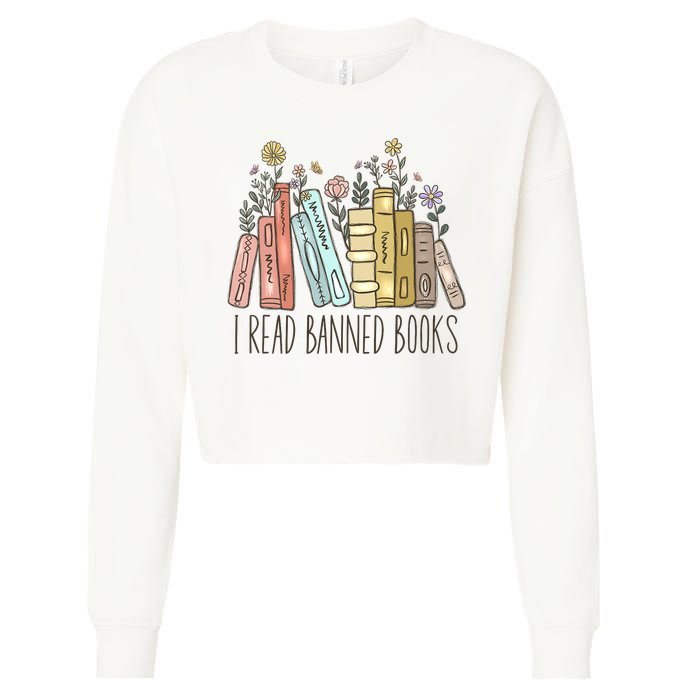 I Read Banned Books Cropped Pullover Crew