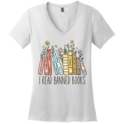 I Read Banned Books Women's V-Neck T-Shirt