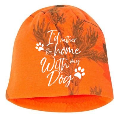 I'd Rather Be Home With My Dog Pet Love Doggy Gift Kati - Camo Knit Beanie