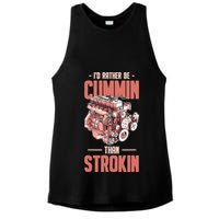 I'd Rather Be Cummin Than Strokin Ladies PosiCharge Tri-Blend Wicking Tank