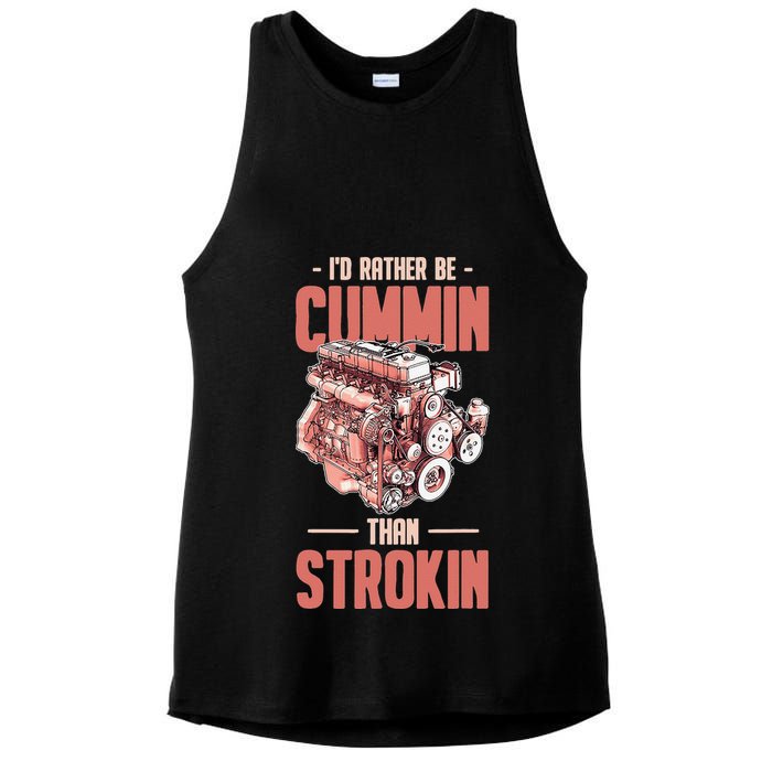 I'd Rather Be Cummin Than Strokin Ladies PosiCharge Tri-Blend Wicking Tank