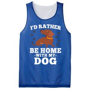 I'd Rather Be Home With My Dog Gift Dachshund Mom Dad Funny Great Gift Mesh Reversible Basketball Jersey Tank