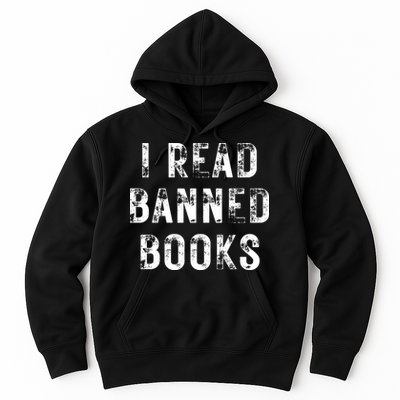 I Read Banned Books Im With The Banned Vintage Retro Hoodie