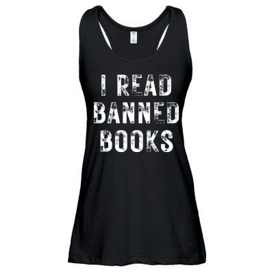 I Read Banned Books Im With The Banned Vintage Retro Ladies Essential Flowy Tank