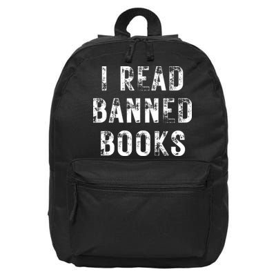 I Read Banned Books Im With The Banned Vintage Retro 16 in Basic Backpack
