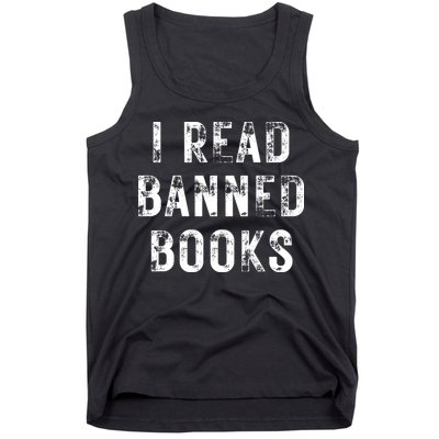I Read Banned Books Im With The Banned Vintage Retro Tank Top