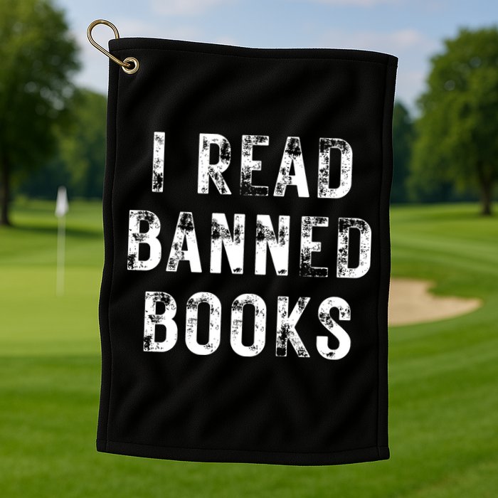 I Read Banned Books Im With The Banned Vintage Retro Golf Towel