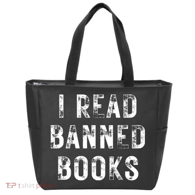 I Read Banned Books Im With The Banned Vintage Retro Zip Tote Bag
