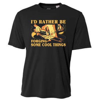 I'd Rather Be Forging Some Cool Things Anvil Blacksmith Cooling Performance Crew T-Shirt