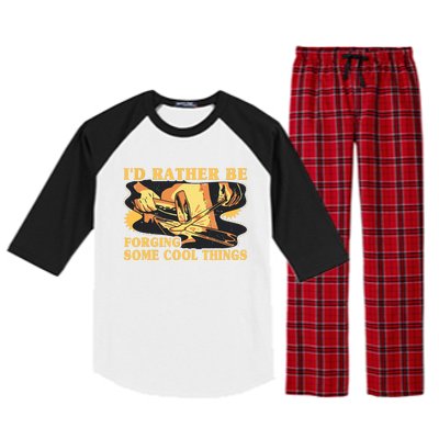 I'd Rather Be Forging Some Cool Things Anvil Blacksmith Raglan Sleeve Pajama Set