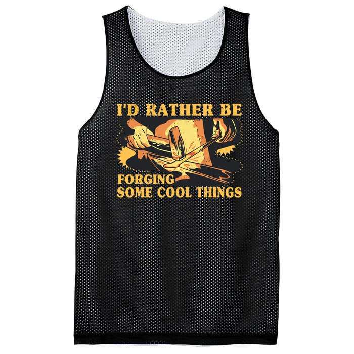 I'd Rather Be Forging Some Cool Things Anvil Blacksmith Mesh Reversible Basketball Jersey Tank