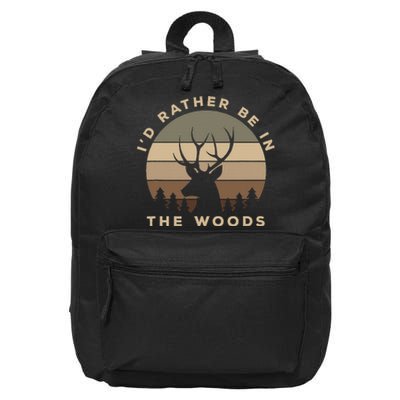 ID Rather Be In The Woods Deer Hunting 16 in Basic Backpack