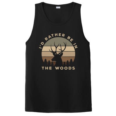 ID Rather Be In The Woods Deer Hunting PosiCharge Competitor Tank