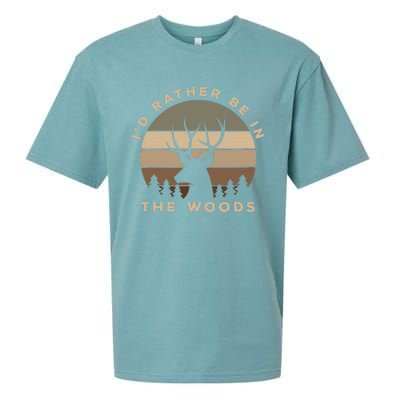 ID Rather Be In The Woods Deer Hunting Sueded Cloud Jersey T-Shirt