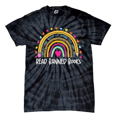 I Read Banned Books Rainbow Readers Reading Gift Tie-Dye T-Shirt