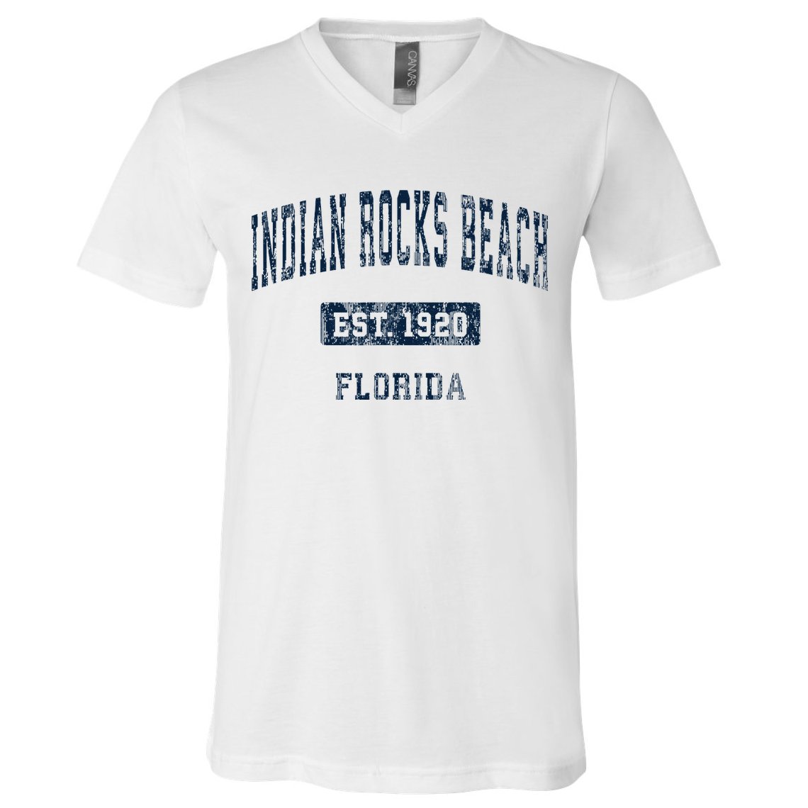 Indian Rocks Beach Florida FL Vintage Sports Established Nav V-Neck T-Shirt