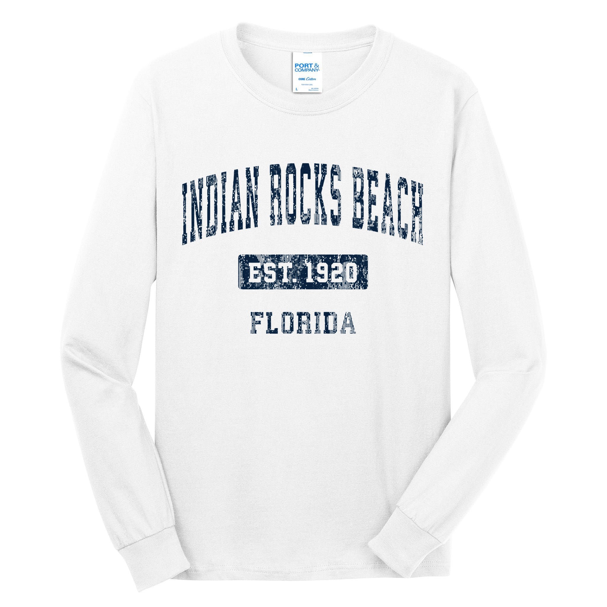 Indian Rocks Beach Florida FL Vintage Sports Established Nav Tall Long Sleeve T-Shirt