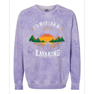 I'D Rather Be At The Lake Kayaking Kanuing At The Lake Colorblast Crewneck Sweatshirt