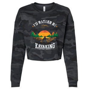 I'D Rather Be At The Lake Kayaking Kanuing At The Lake Cropped Pullover Crew