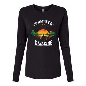 I'D Rather Be At The Lake Kayaking Kanuing At The Lake Womens Cotton Relaxed Long Sleeve T-Shirt