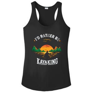 I'D Rather Be At The Lake Kayaking Kanuing At The Lake Ladies PosiCharge Competitor Racerback Tank