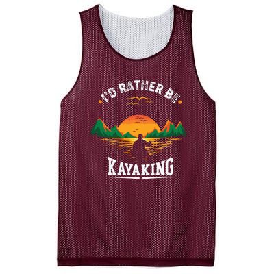 I'D Rather Be At The Lake Kayaking Kanuing At The Lake Mesh Reversible Basketball Jersey Tank