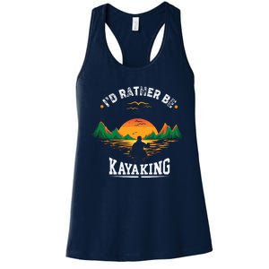 I'D Rather Be At The Lake Kayaking Kanuing At The Lake Women's Racerback Tank