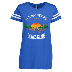 I'D Rather Be At The Lake Kayaking Kanuing At The Lake Enza Ladies Jersey Football T-Shirt