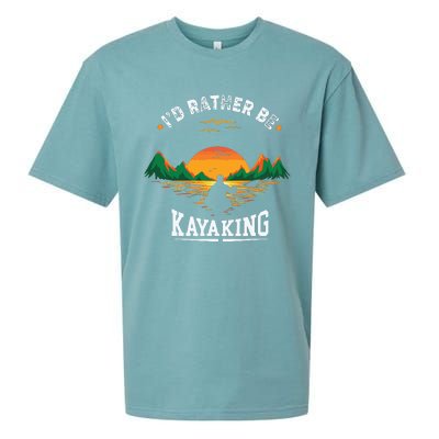 I'D Rather Be At The Lake Kayaking Kanuing At The Lake Sueded Cloud Jersey T-Shirt