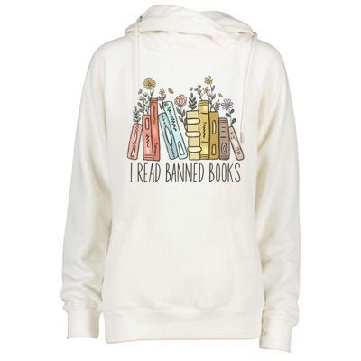 I Read Banned Books Womens Funnel Neck Pullover Hood