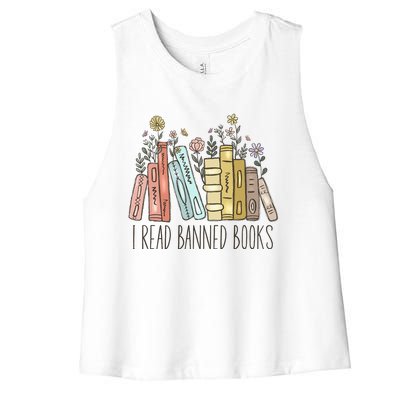 I Read Banned Books Women's Racerback Cropped Tank