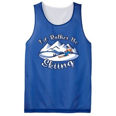 Id Rather Be Skiing Ski Enthusiast Design Cute Gift Mesh Reversible Basketball Jersey Tank