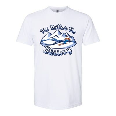 Id Rather Be Skiing Ski Enthusiast Design Cute Gift Softstyle CVC T-Shirt