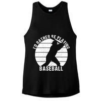 I'd Rather Be Playing Baseball Tee Baseball Player, Coach Ladies PosiCharge Tri-Blend Wicking Tank
