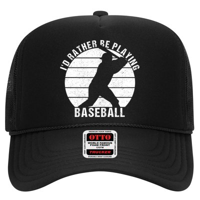 I'd Rather Be Playing Baseball Tee Baseball Player, Coach Trucker Hat