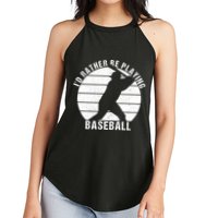 I'd Rather Be Playing Baseball Tee Baseball Player, Coach Women's Perfect Tri Rocker Tank