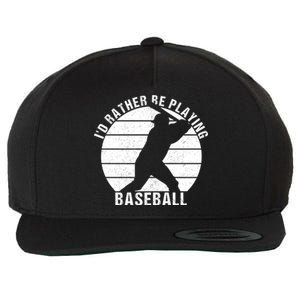 I'd Rather Be Playing Baseball Tee Baseball Player, Coach Wool Snapback Cap