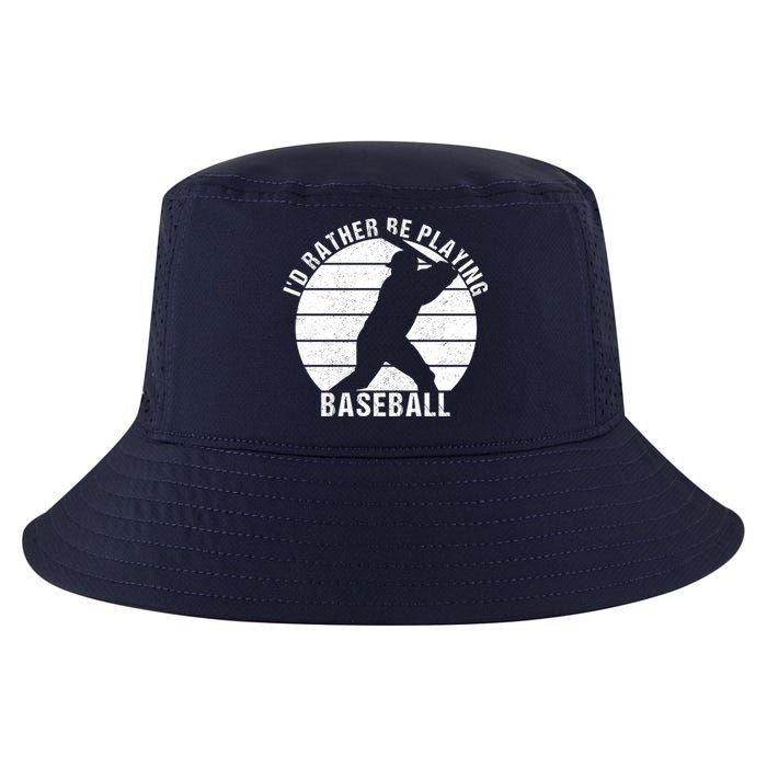 I'd Rather Be Playing Baseball Tee Baseball Player, Coach Cool Comfort Performance Bucket Hat