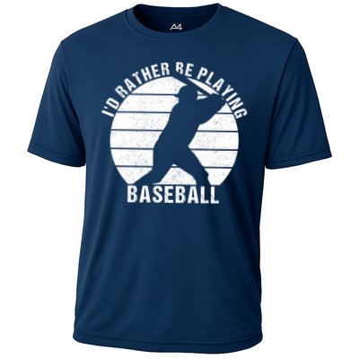 I'd Rather Be Playing Baseball Tee Baseball Player, Coach Performance Shirt